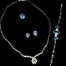 Conjunto oro, brillantes y agua marina.