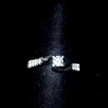 Sortija de oro blanco y brillantes.(Solitario)
